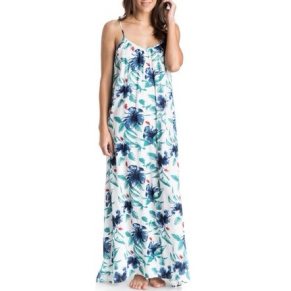 Roxy Dresses & Skirts - Roxy - Lockout Point Floral Pattern Spaghetti Strap Lined Maxi Dress Size XS